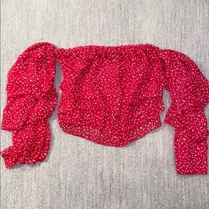 Bebe off the shoulder red blouse